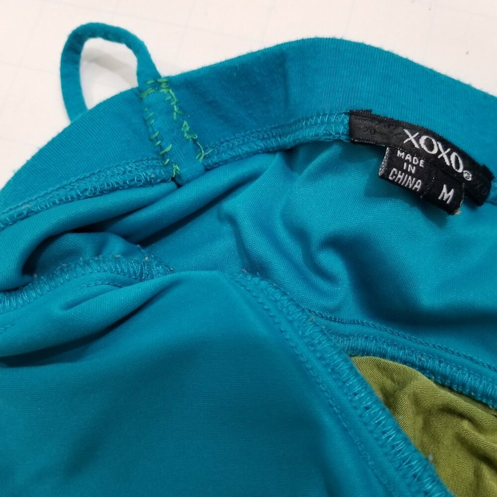 XOXO Maxi Long Dress in multi-colors (blue, green, black), size M - Picture 12 of 13